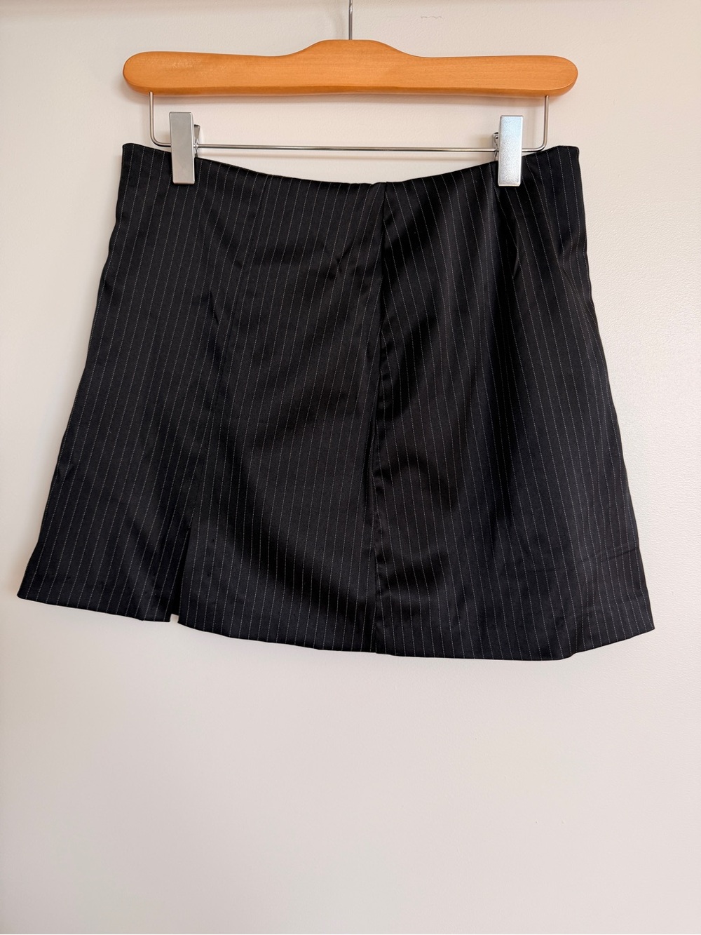 twik Black Pinstripe Mini Skirt